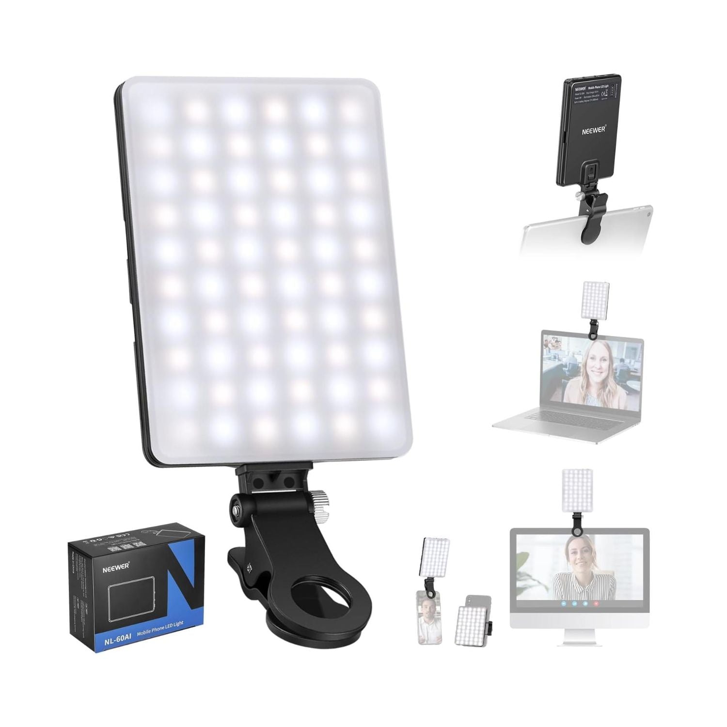 Luz LED Neewer NL-60AI con Clip para Videollamadas