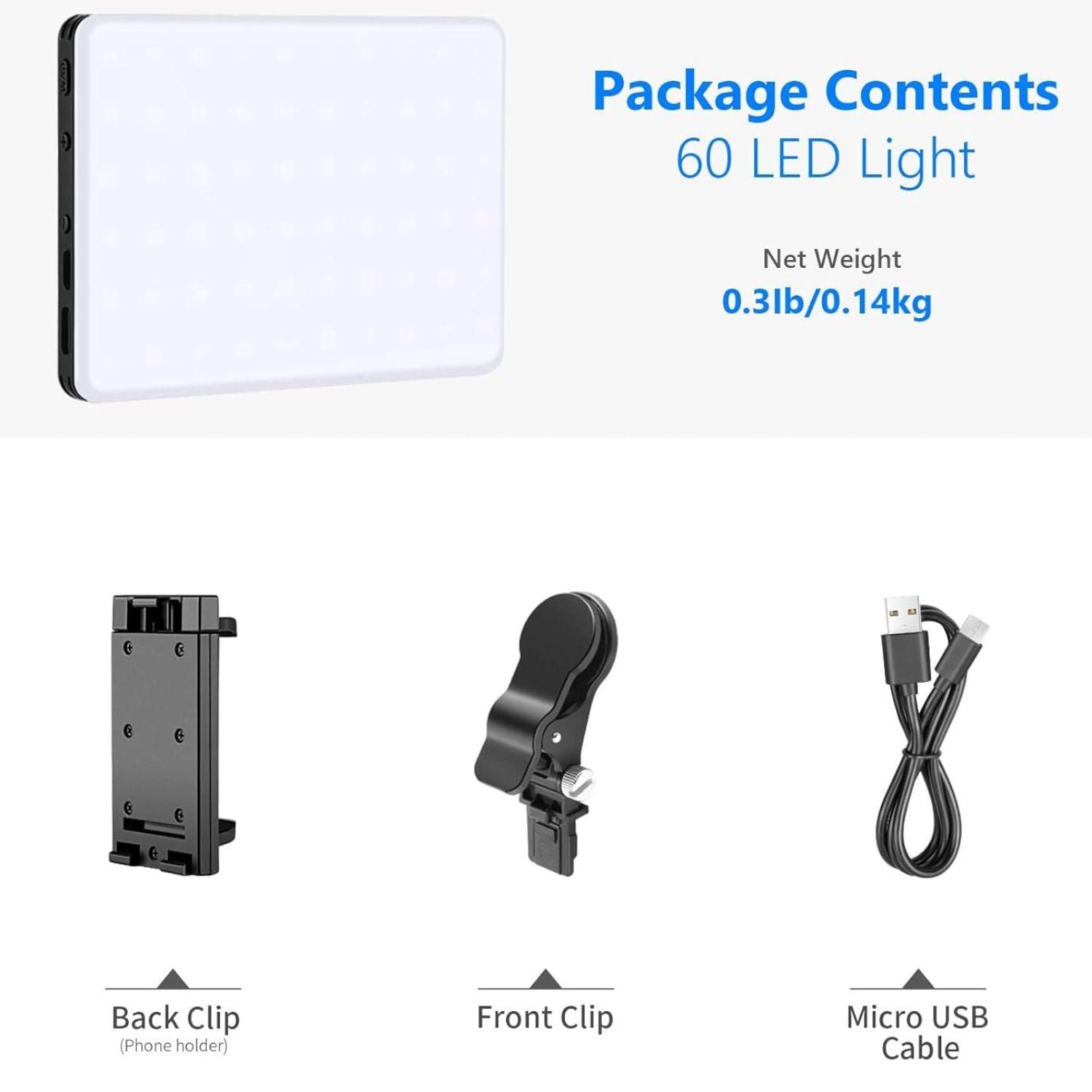 Luz LED Neewer NL-60AI con Clip para Videollamadas