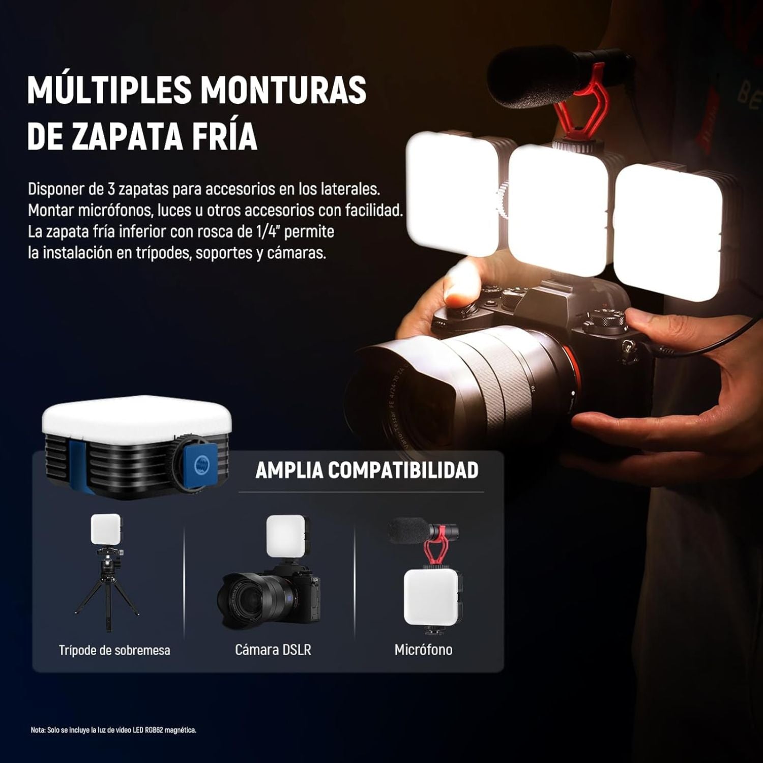 Luz de Video RGB Neewer RGB62 con Control por App
